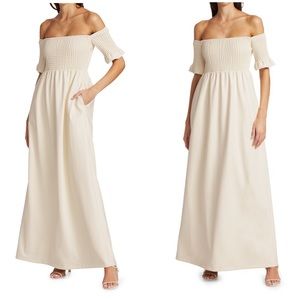 Staud Mae Off The Shoulder Vegan Leather Dress